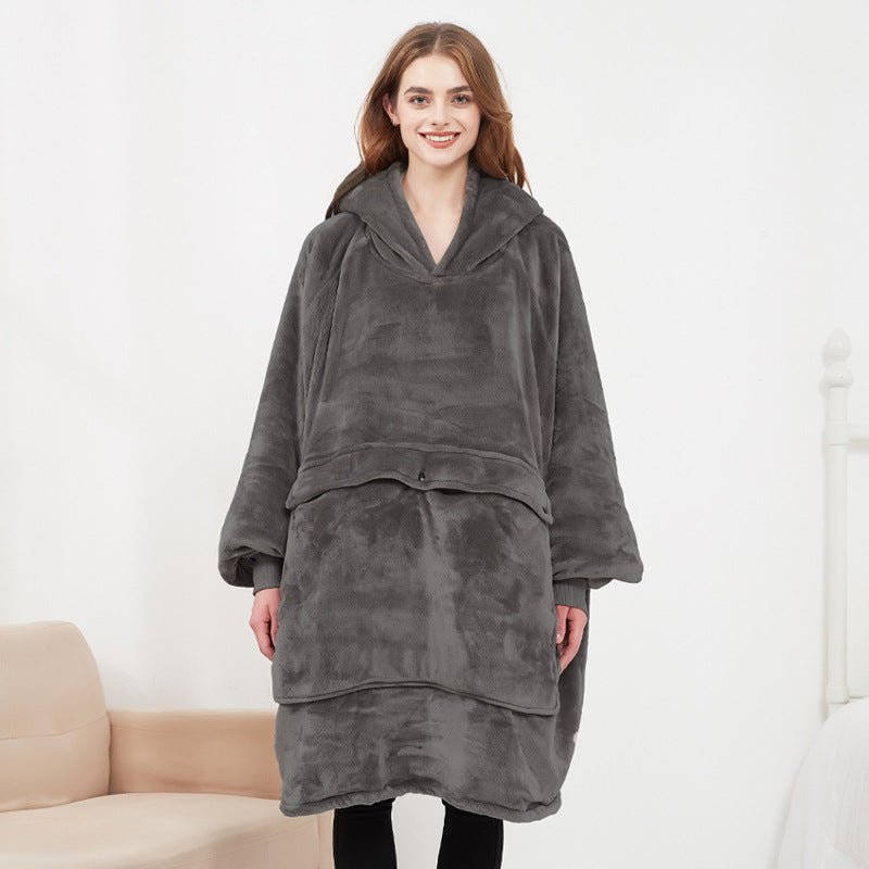 USB carbon fiber heated lazy blanket, thick heating, washable lazy hoodie electric blanket - VoltraWear