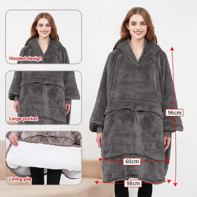 USB carbon fiber heated lazy blanket, thick heating, washable lazy hoodie electric blanket - VoltraWear